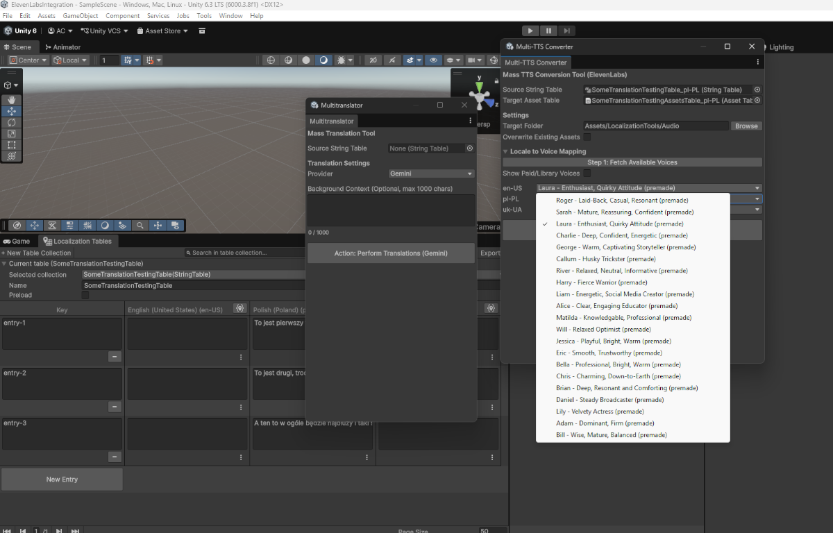 Unity Content Localization & TTS screenshot